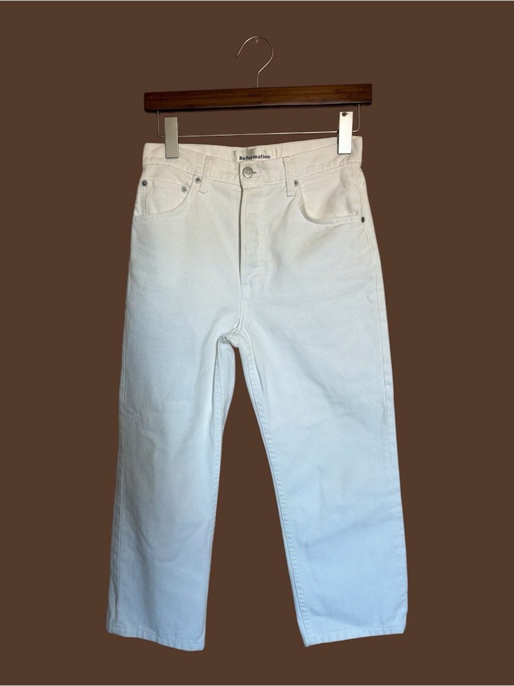Reformation White Straight Jeans size 26
